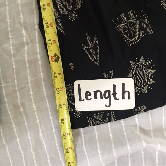 Vintage 90s All That Jazz Black Sleeveless Geometric Print Wide Leg Jumpsuit M/L - Picture 7 of 8